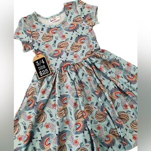 Dot Dot Smile Rooster Twirl Dress